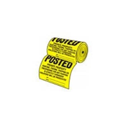 Cfd Hy-Ko TSR-100 12 x 12 Inch Posted Private Property Sign - Roll of 100 1313630